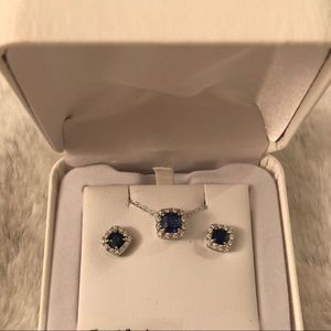 NIB! ✨ Sapphire Necklace & Earring Set